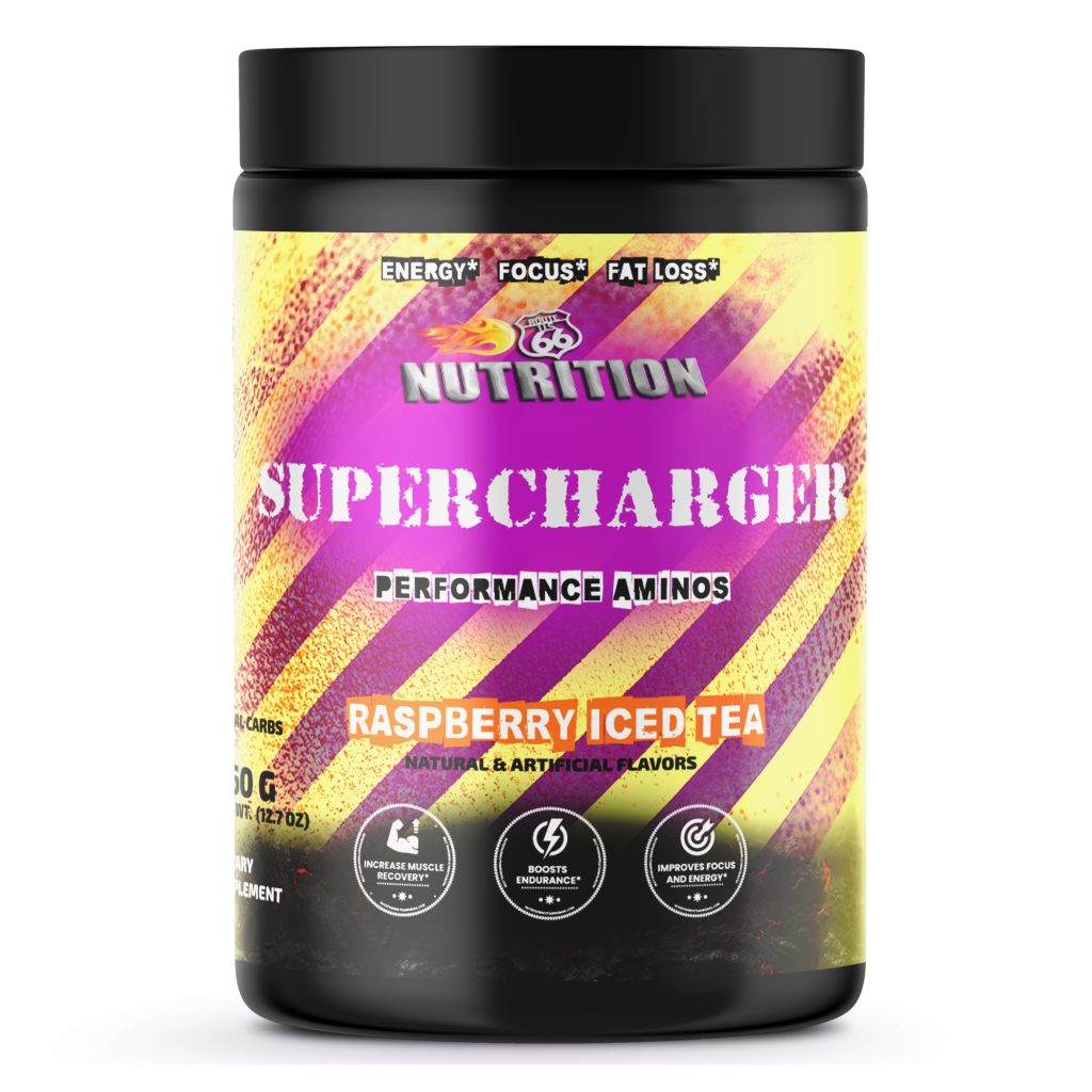 SUPERCHARGER THERMOGENIC AMINOS RASBERRY ICE TEA Route 66 The Mecca